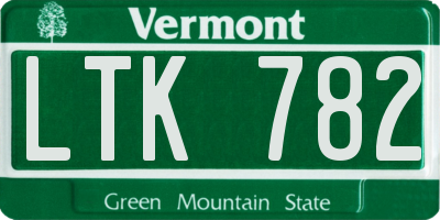 VT license plate LTK782