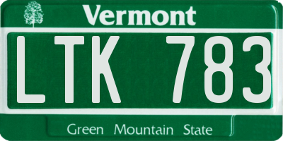 VT license plate LTK783