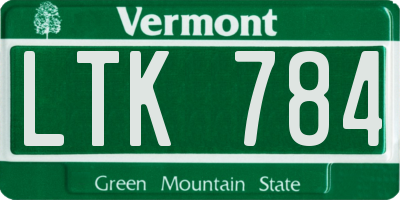 VT license plate LTK784