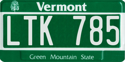 VT license plate LTK785
