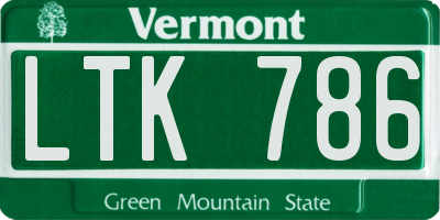 VT license plate LTK786