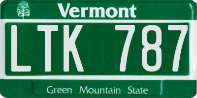 VT license plate LTK787