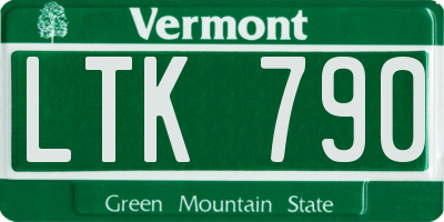 VT license plate LTK790