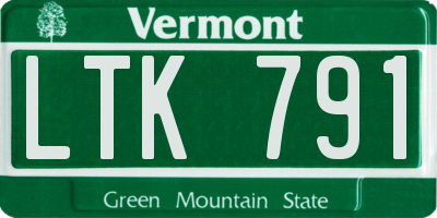 VT license plate LTK791