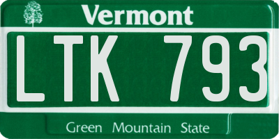 VT license plate LTK793