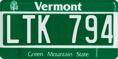 VT license plate LTK794