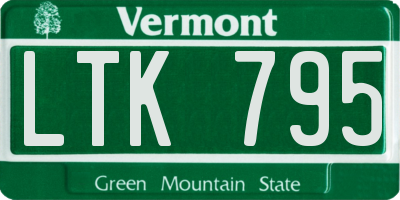 VT license plate LTK795