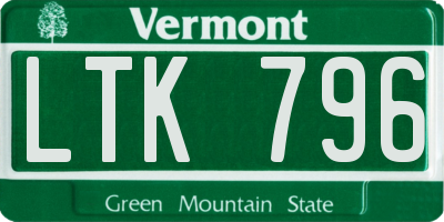 VT license plate LTK796