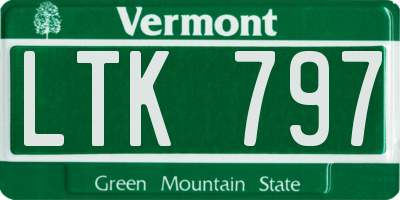VT license plate LTK797