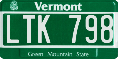 VT license plate LTK798