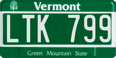 VT license plate LTK799