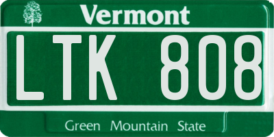 VT license plate LTK808