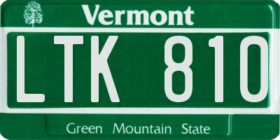 VT license plate LTK810