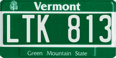 VT license plate LTK813