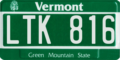 VT license plate LTK816