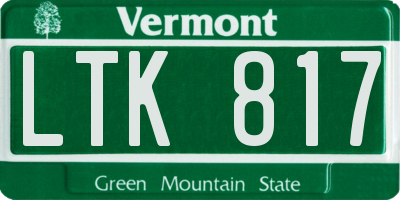 VT license plate LTK817