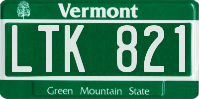 VT license plate LTK821