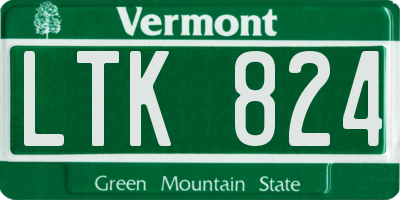VT license plate LTK824
