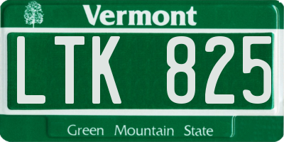 VT license plate LTK825
