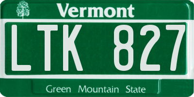 VT license plate LTK827