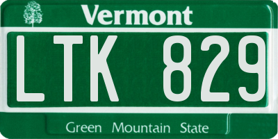 VT license plate LTK829