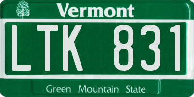 VT license plate LTK831