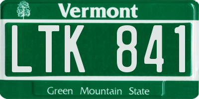 VT license plate LTK841