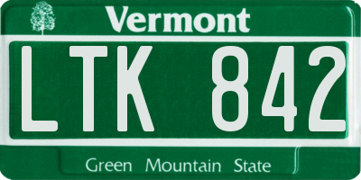 VT license plate LTK842