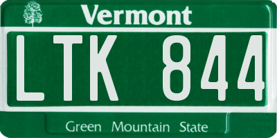 VT license plate LTK844