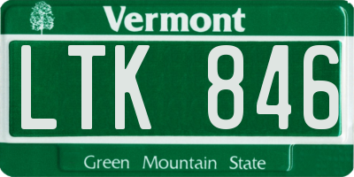 VT license plate LTK846