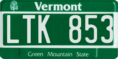 VT license plate LTK853