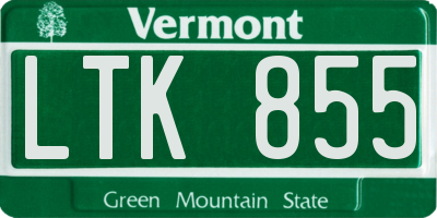VT license plate LTK855