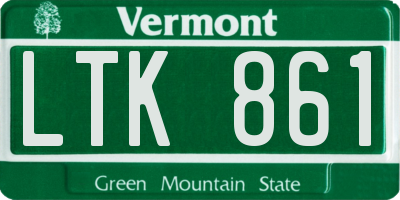 VT license plate LTK861