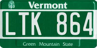 VT license plate LTK864
