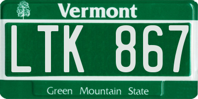 VT license plate LTK867