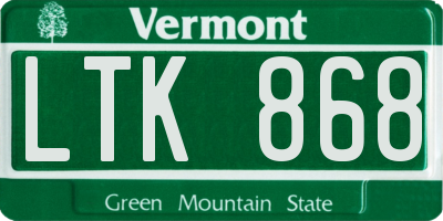 VT license plate LTK868