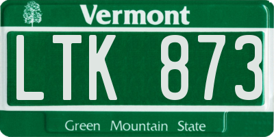 VT license plate LTK873