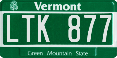 VT license plate LTK877