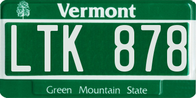 VT license plate LTK878