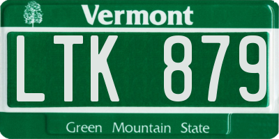 VT license plate LTK879