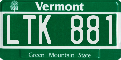 VT license plate LTK881
