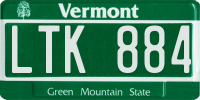 VT license plate LTK884