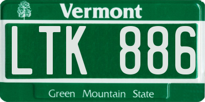 VT license plate LTK886