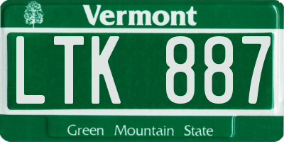VT license plate LTK887