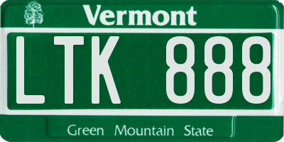 VT license plate LTK888
