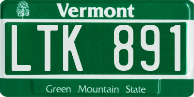 VT license plate LTK891