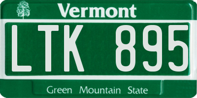 VT license plate LTK895