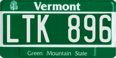 VT license plate LTK896