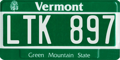 VT license plate LTK897
