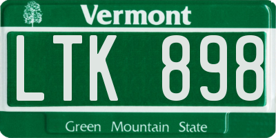 VT license plate LTK898